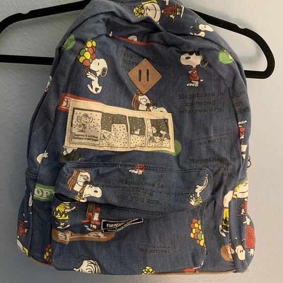 Peanuts Handbags - Vintage Peanuts Snoopy Blue Jean Large Backpack